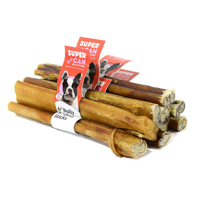 6" Jumbo Bully Sticks - High-Protein Dog Chews