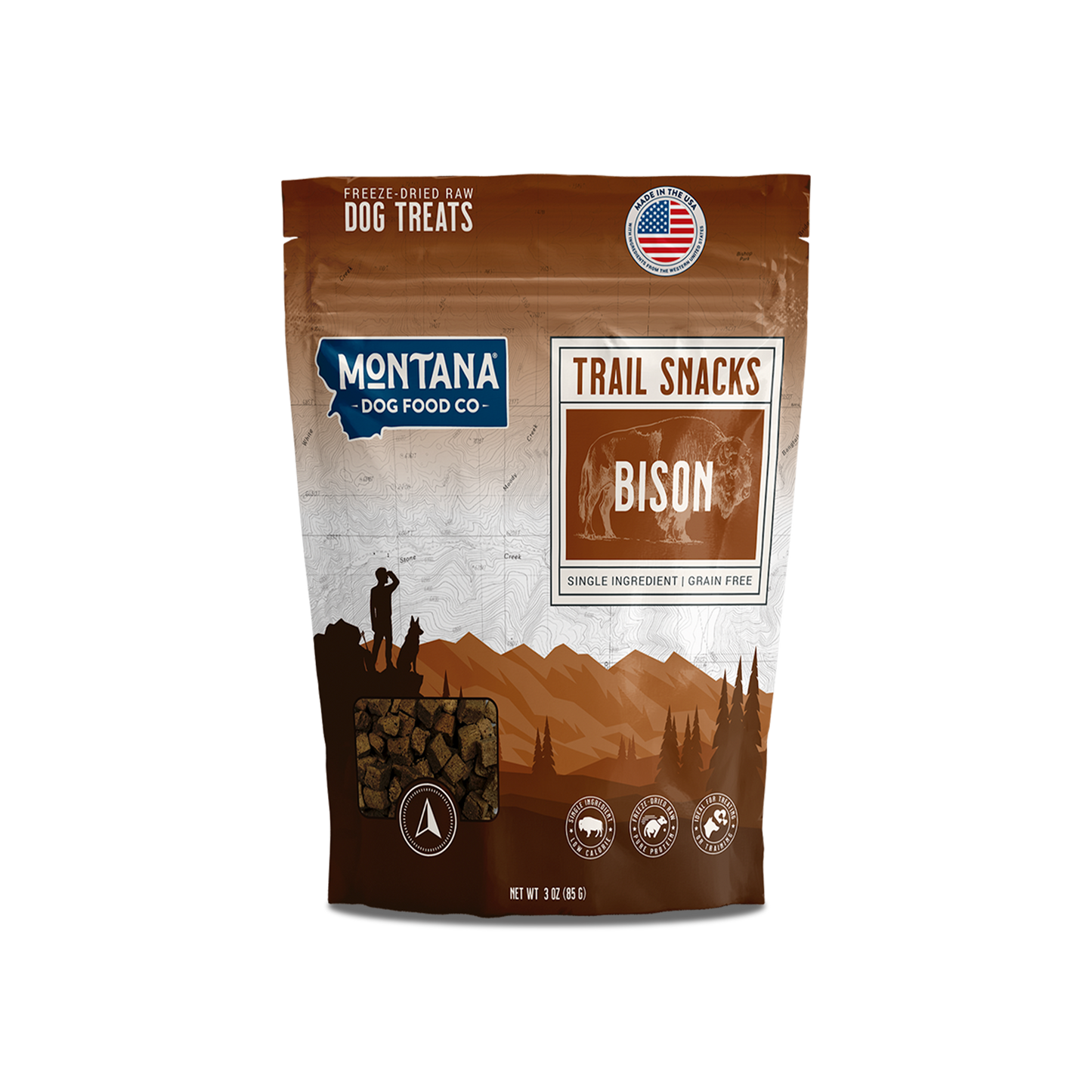 Bison Liver Freeze-Dried Raw Trail Snacks (Treats) for Dogs 3oz